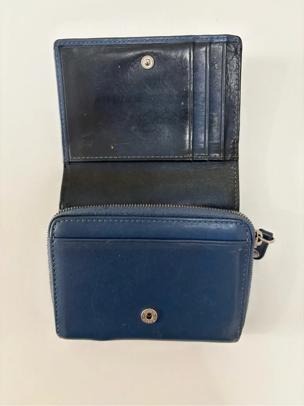 Vintage Coach Blue Leather Wallet